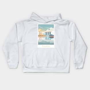 Serene Singapore Skyline in Asia Kids Hoodie